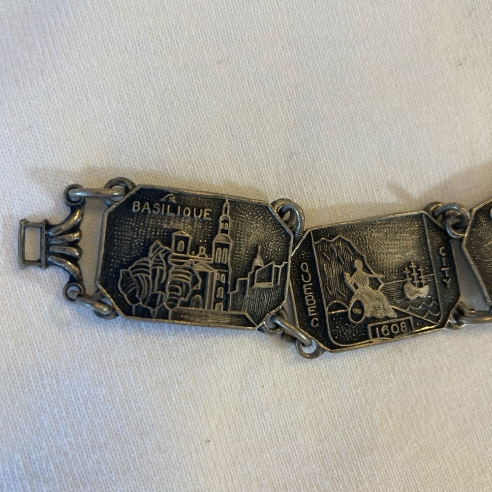 Quebec City Canada Vintage Souvenir Metal Panel Bracelet - Picture 5 of 11